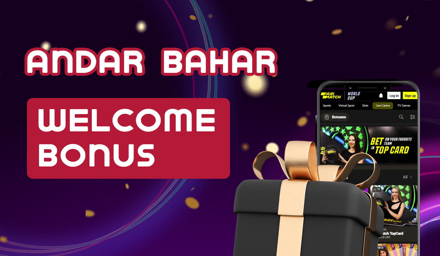 Welcome Bonus from Parimatch which will be given to all new users of the casino section