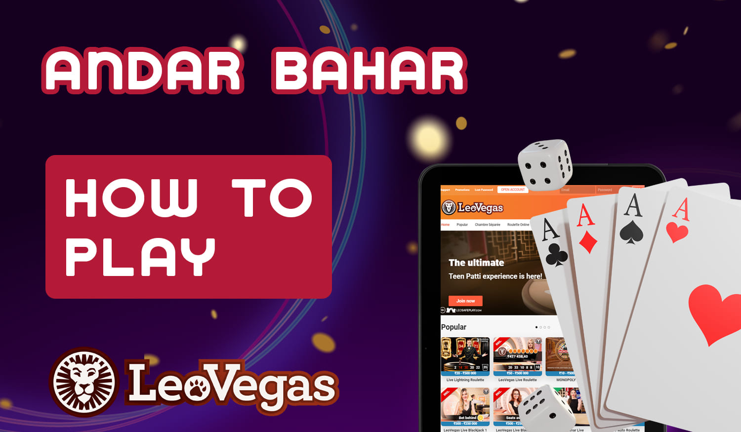 Detailed game instructions to start playing Andar Bahar on LeoVegas