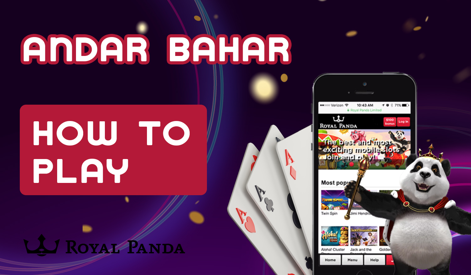 Step-by-step instructions for Royal Panda users on how to start playing Andar Bahar