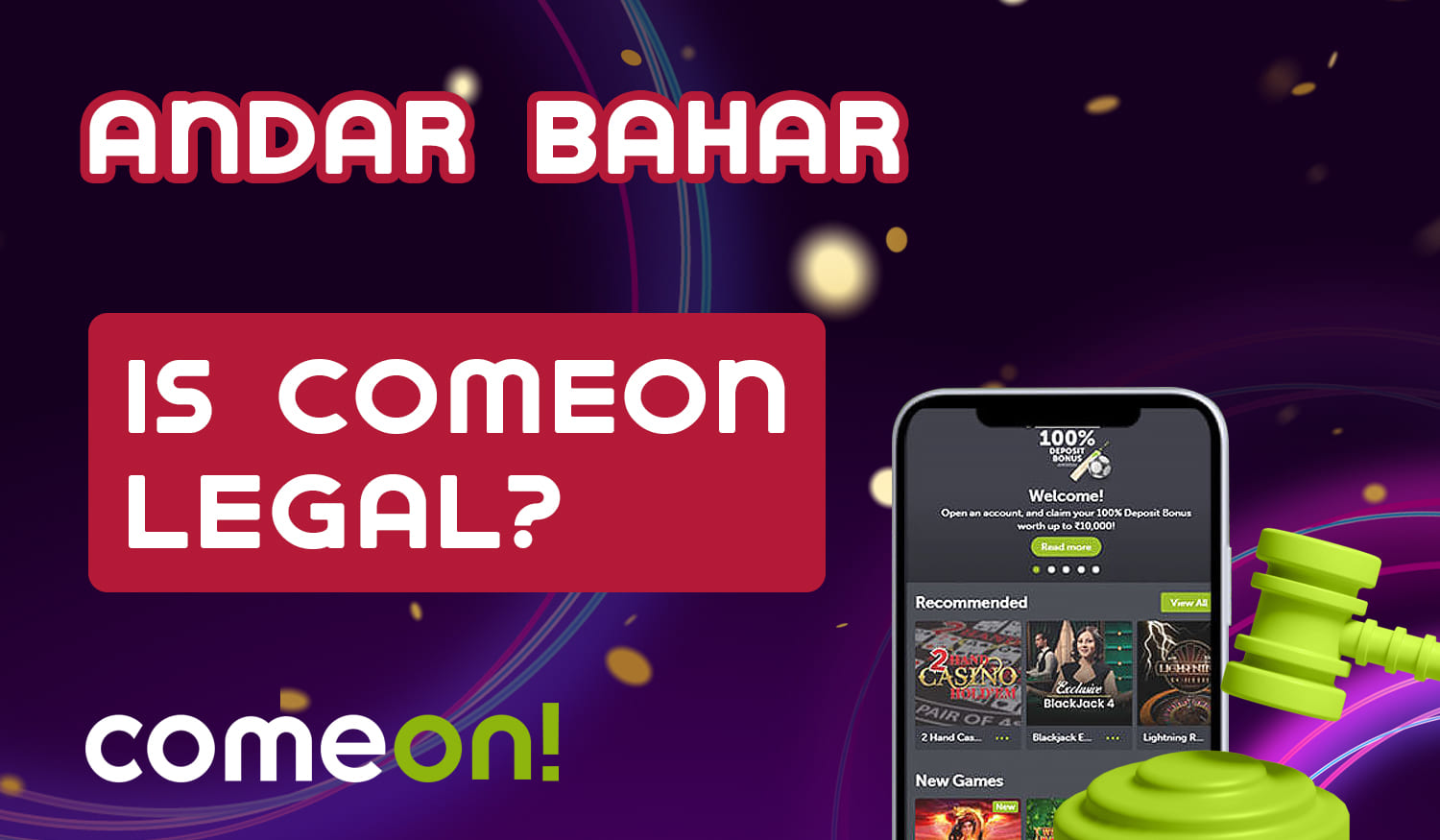 Is it legal for Andar Bahar fans to play at ComeOn 
