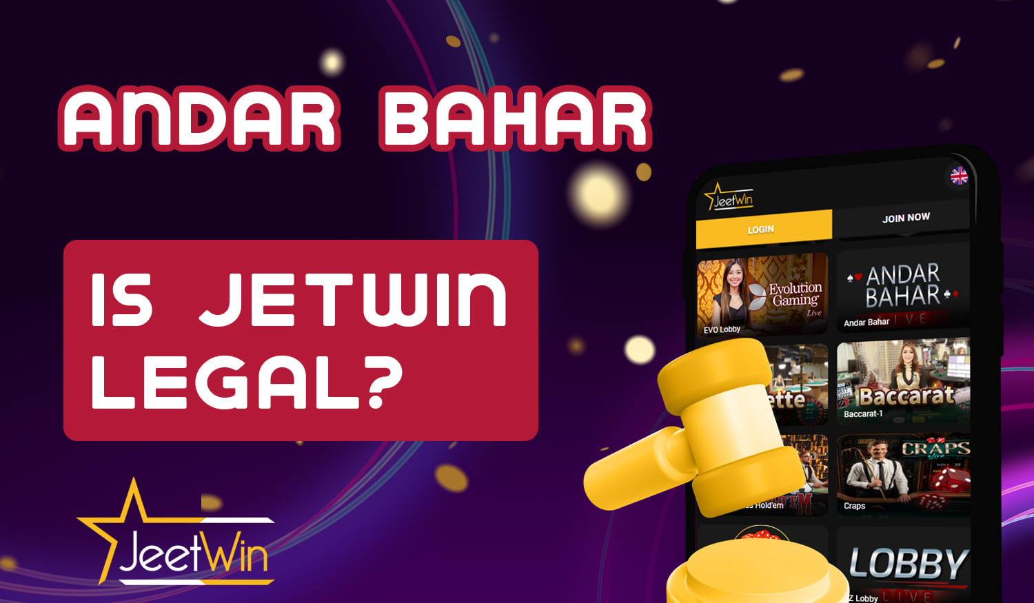 Is it legal to play Andar Bahar on Jetwin online casino site