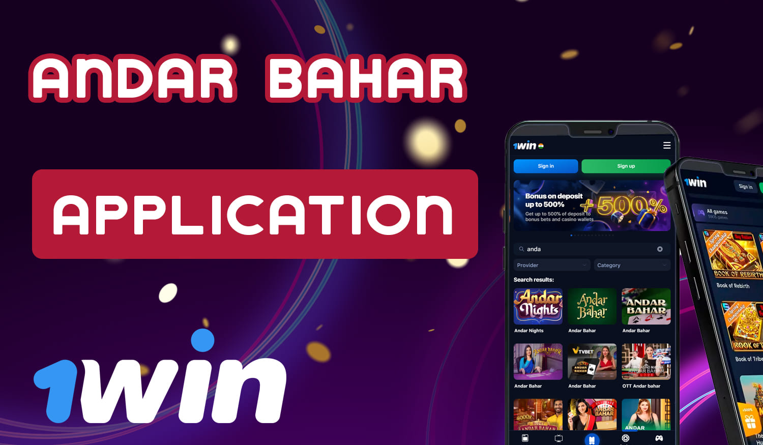 Download instructions for the 1win mobile app to play Andar Bahar