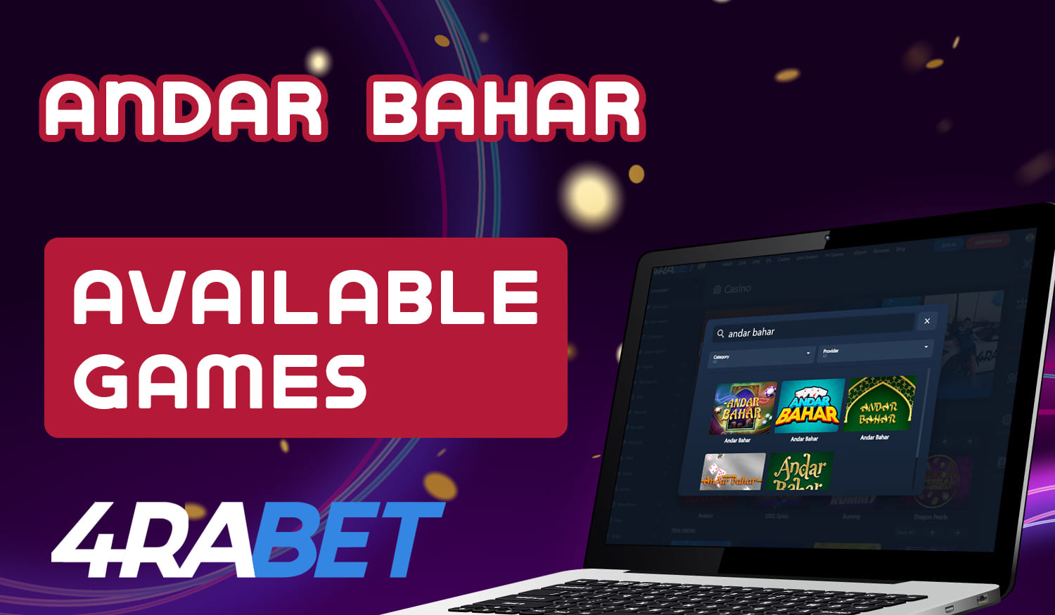 Variety of Andar Bahar games on 4raBet