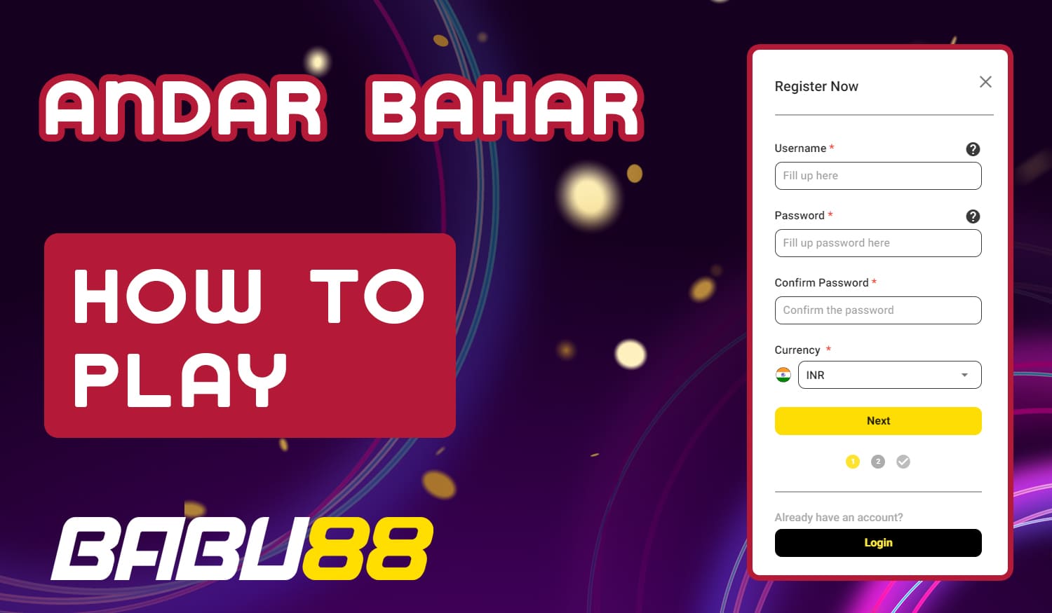 Instructions on how to play Andar Bahar on Babu88