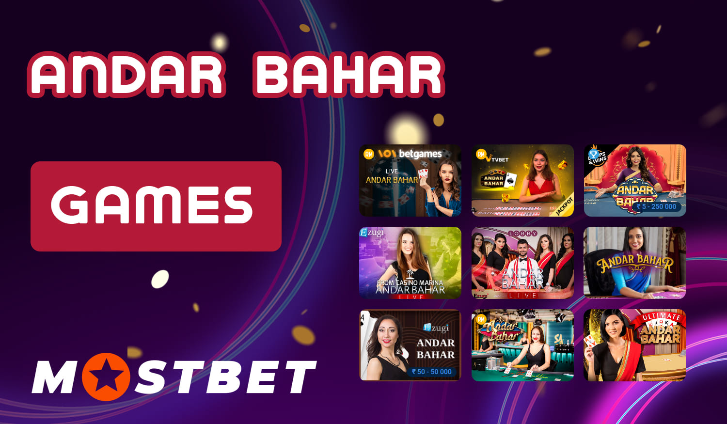 Which Andar Bahar games are available to Indian users on Mostbet