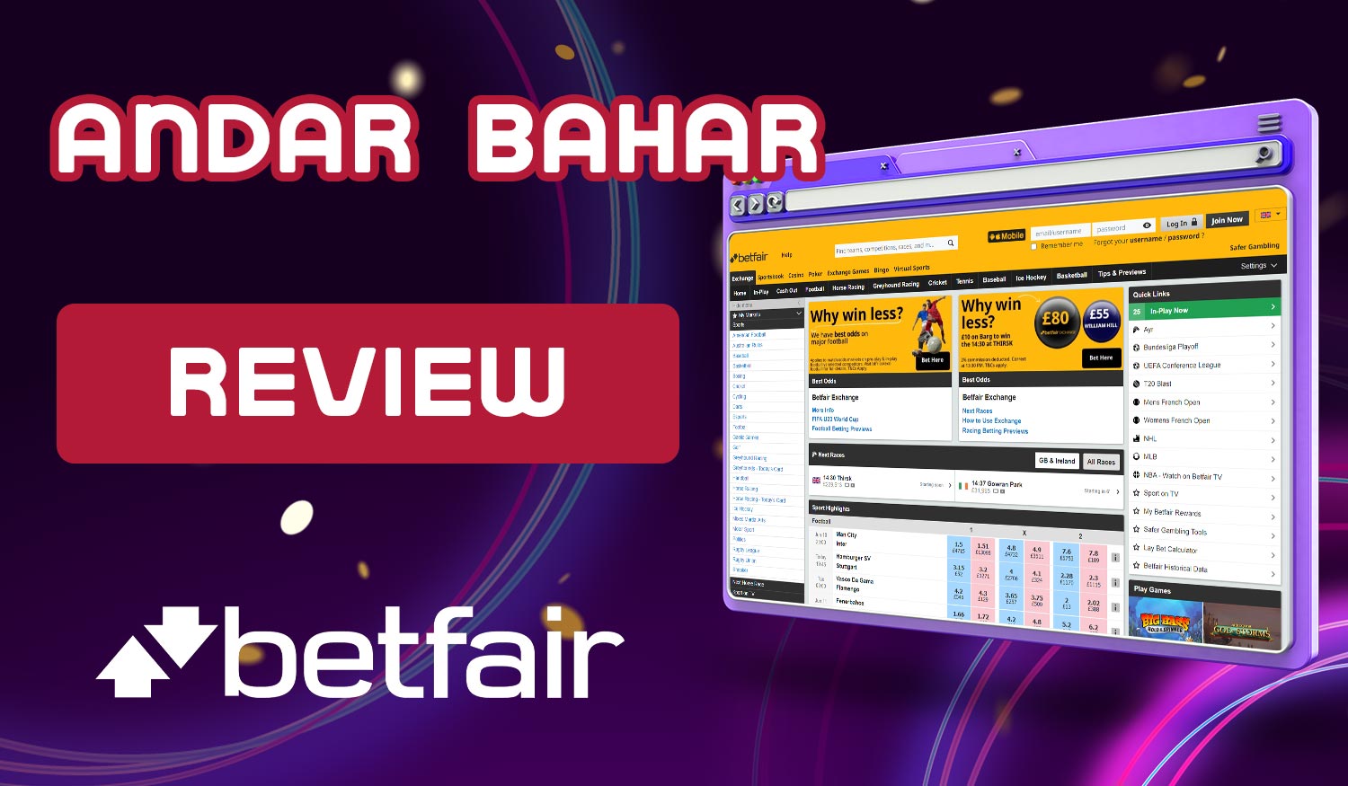 Detailed review of the Betfair India bookmaker on Andar Bahars