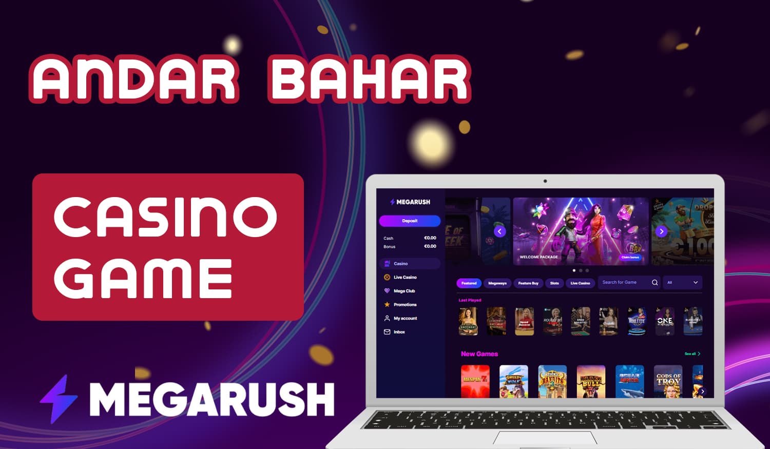 Which providers offer games in the online casino section of the Megarush India site