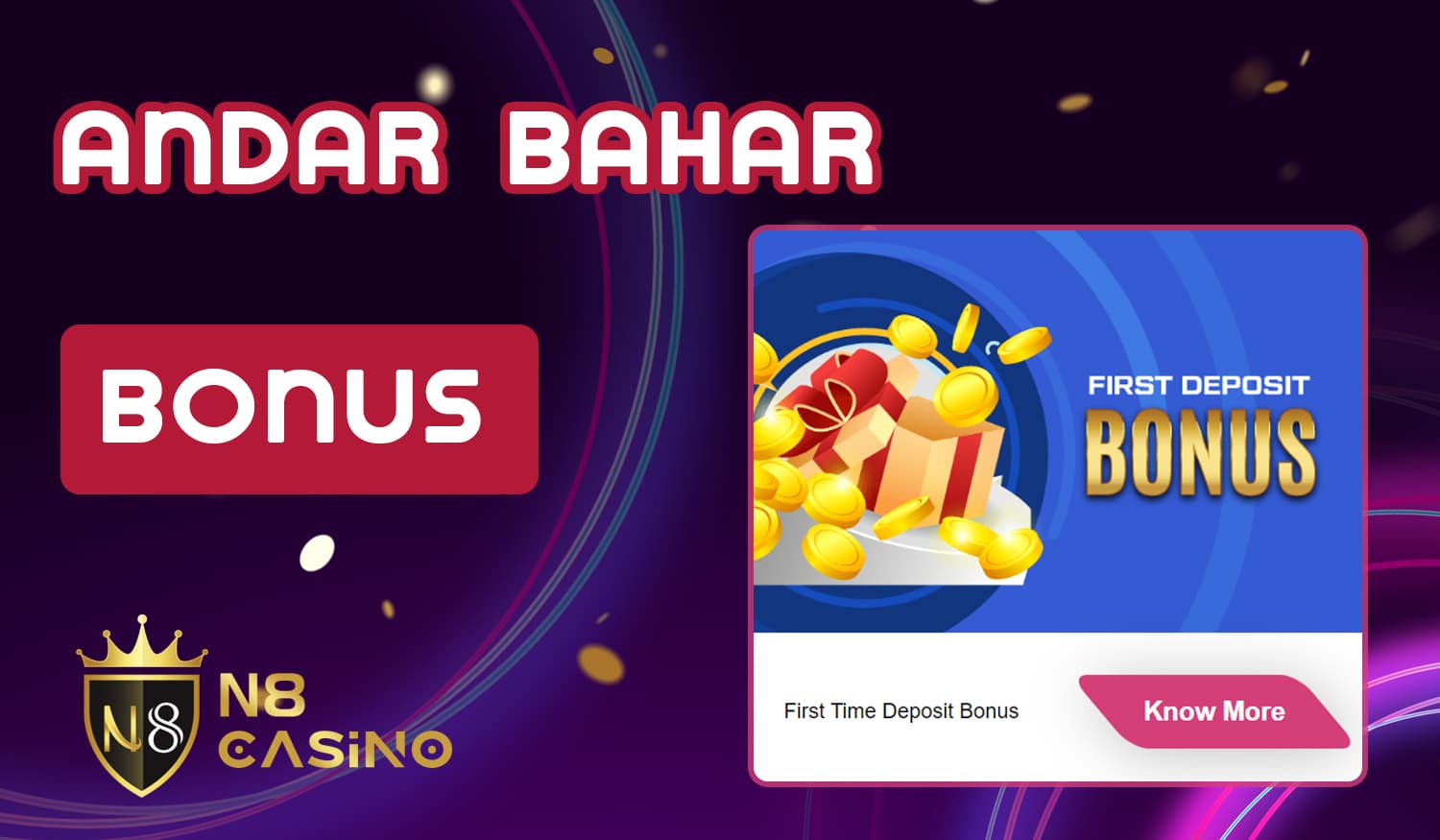 Welcome and other bonuses available to N8 Casino users 