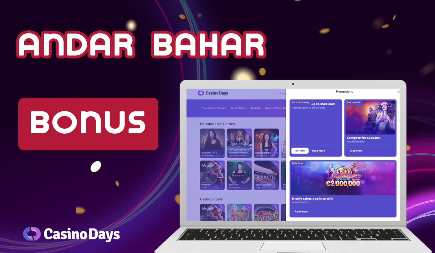 How to get and use bonuses at Casino Days playing Andar Bahar