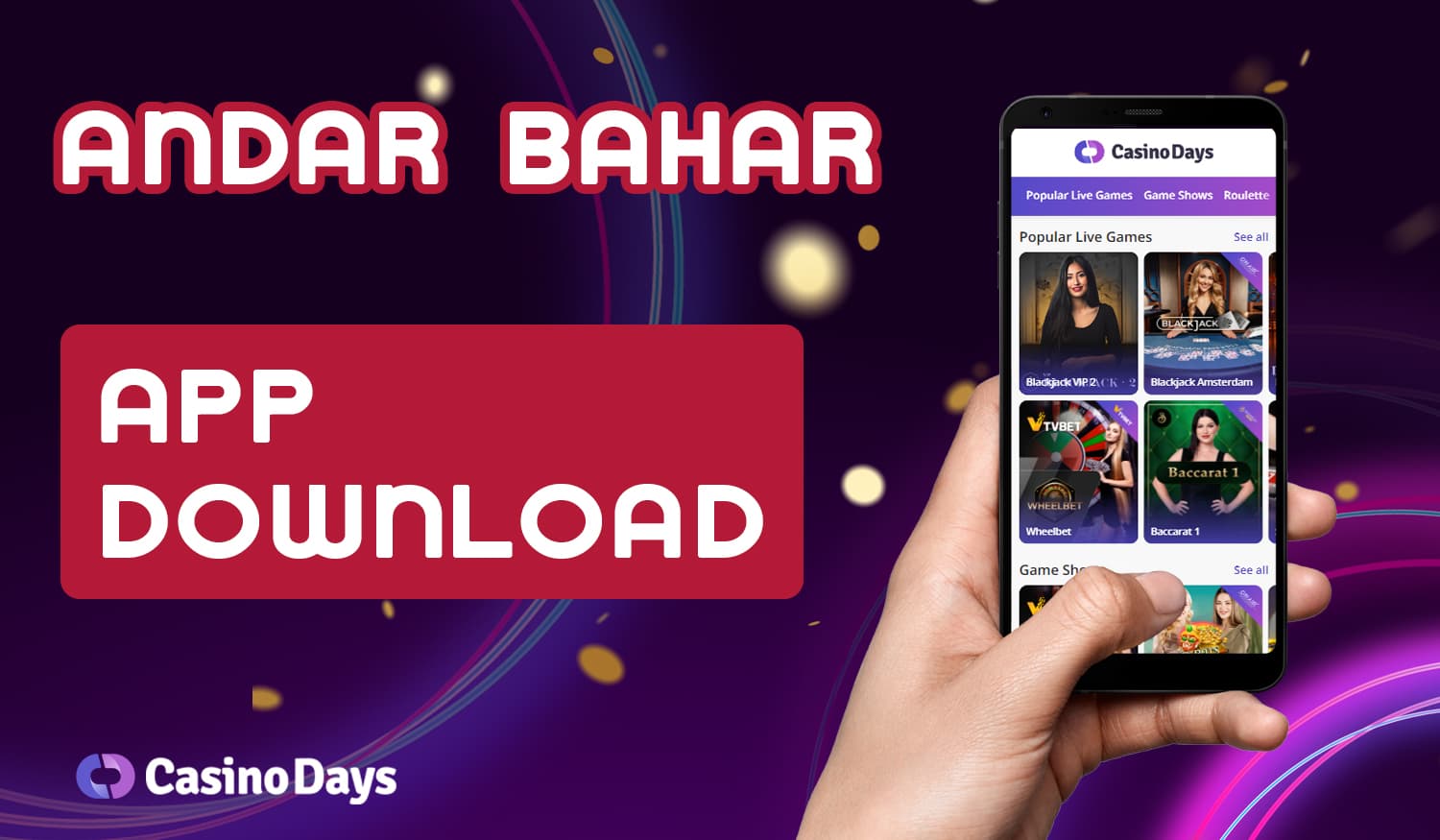 Which devices Casino Days users from India can download the mobile app to