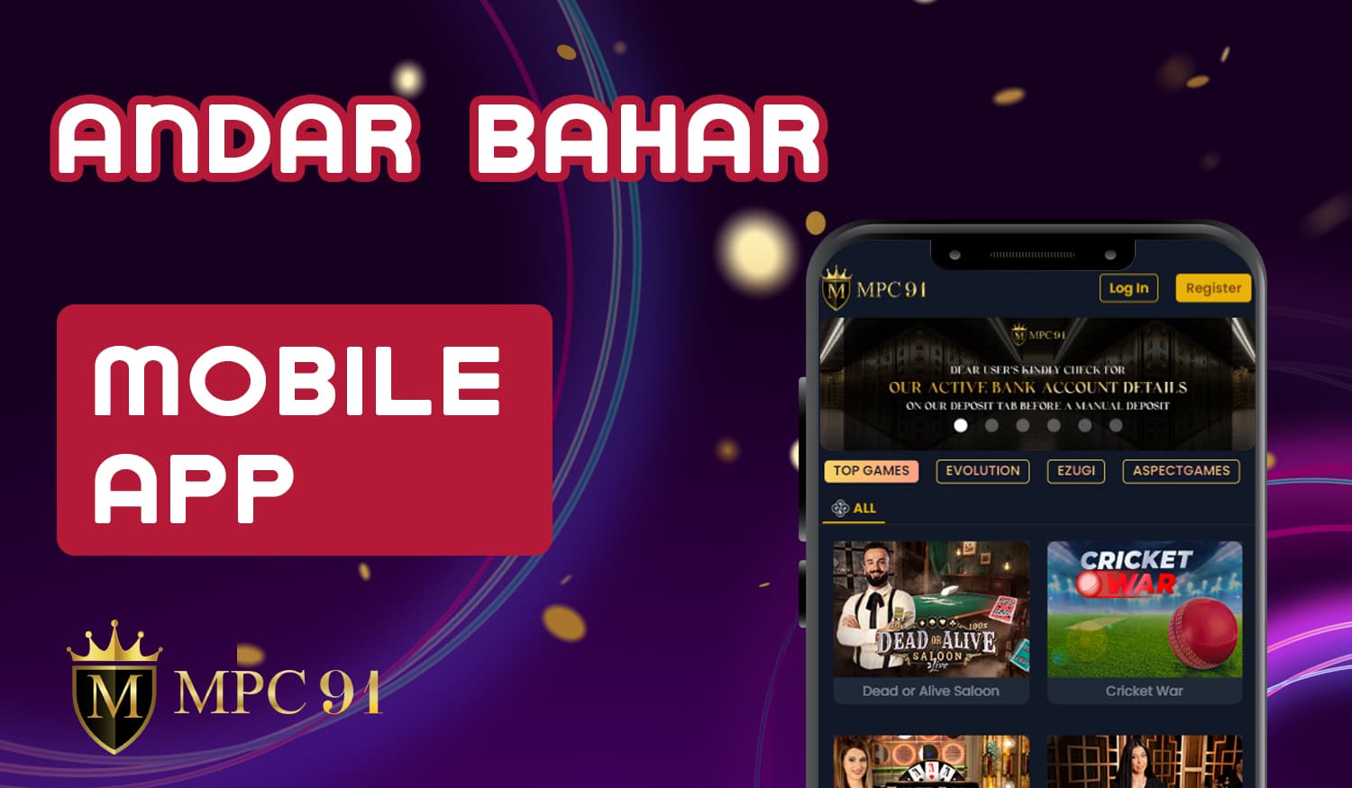 How to download and install MPC91 Casino's mobile app to play Andar Bahar