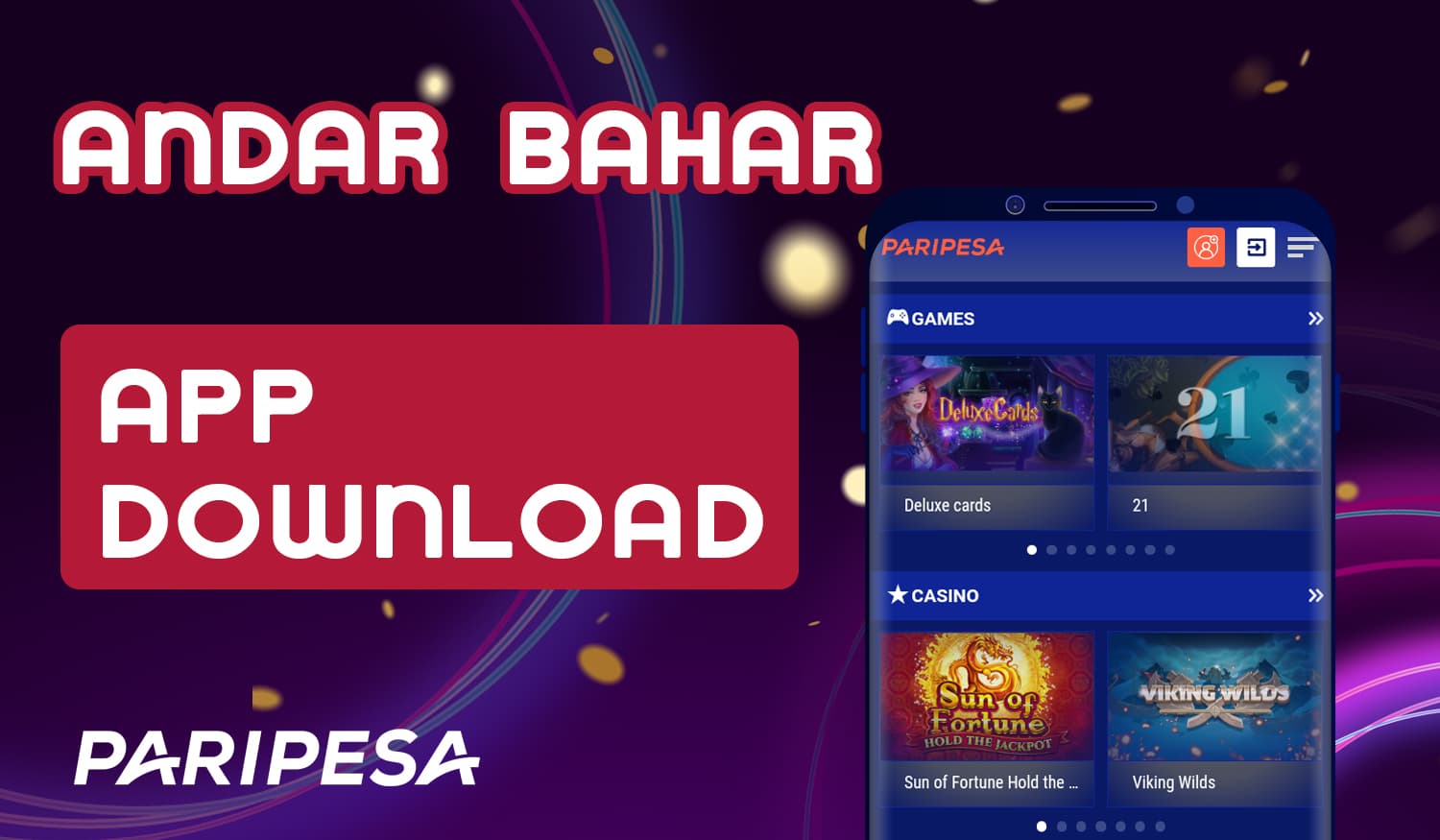 How to start playing andar bahar with PariPesa Casino mobile application in India