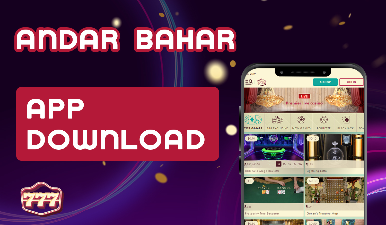 How to start playing Andar Bahar at 777 Casino using the mobile app
