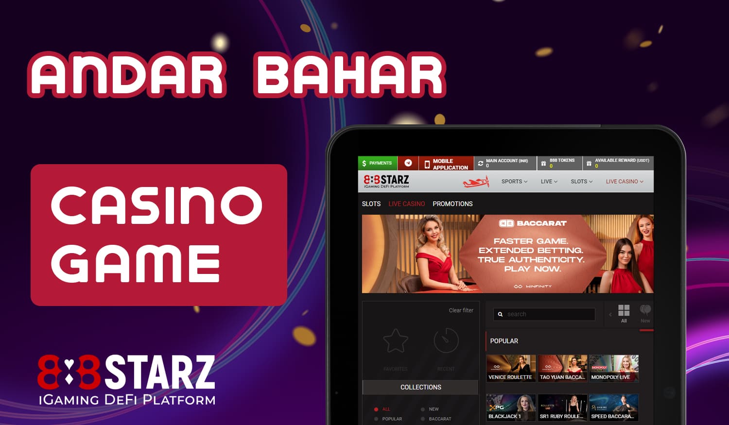 What games are available in the online casino section of 888Starz website