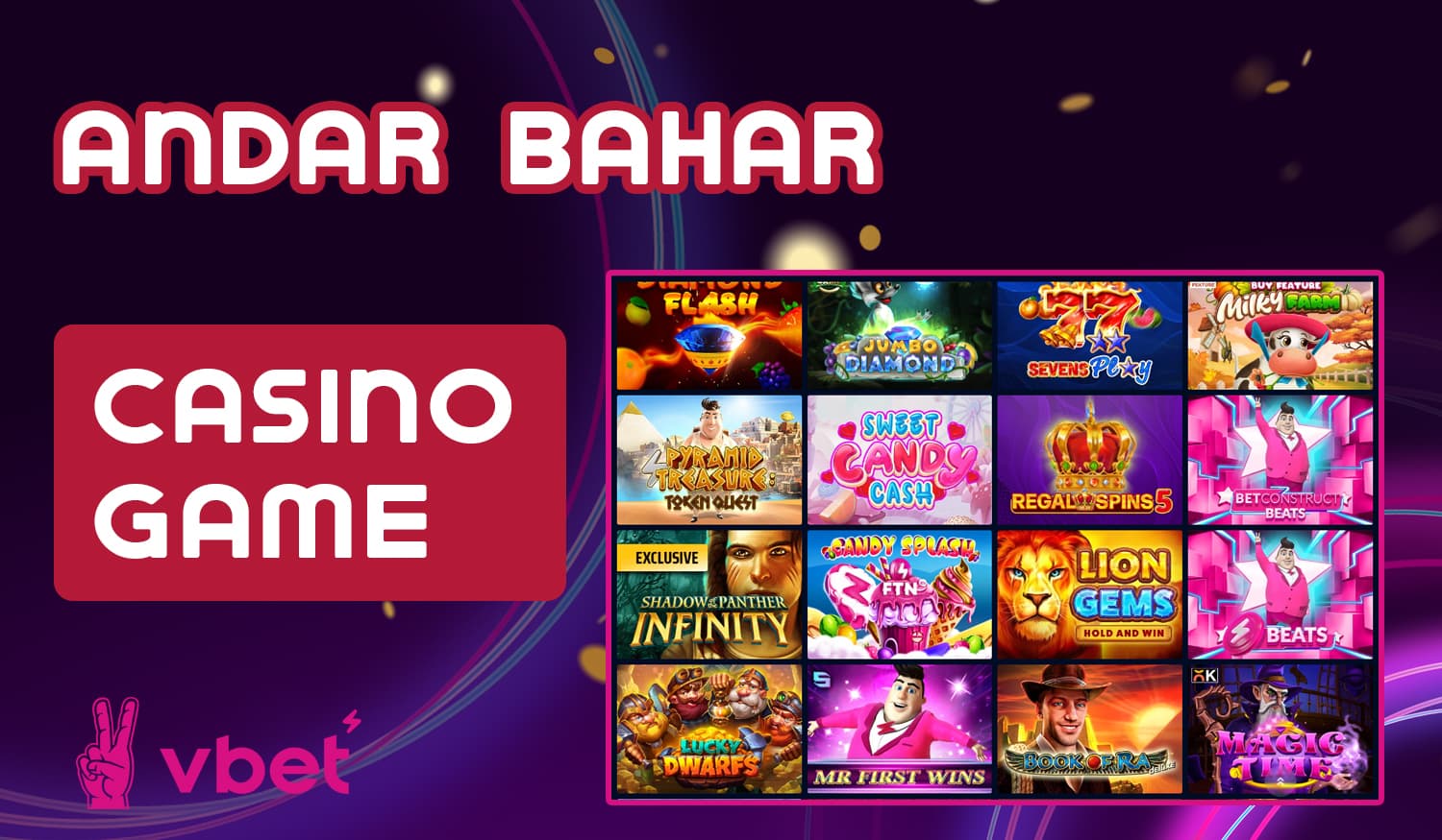 What games are available to online casino fans at Vbet10 India