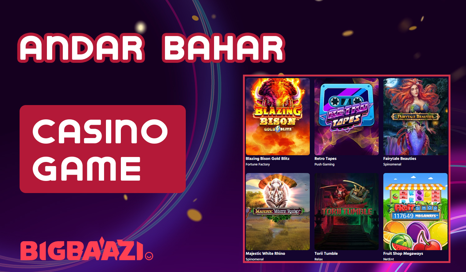 What games are available to online casino fans from India at Big Baazi 
