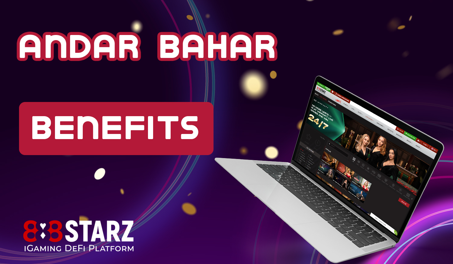 What are the benefits of 888Starz online casino for playing Andar bahar
