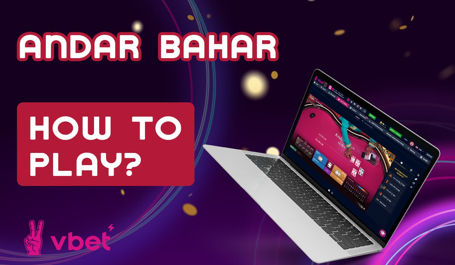 Instructions for beginners on Vbet10 online casino how to start playing Andar Bahar for real money