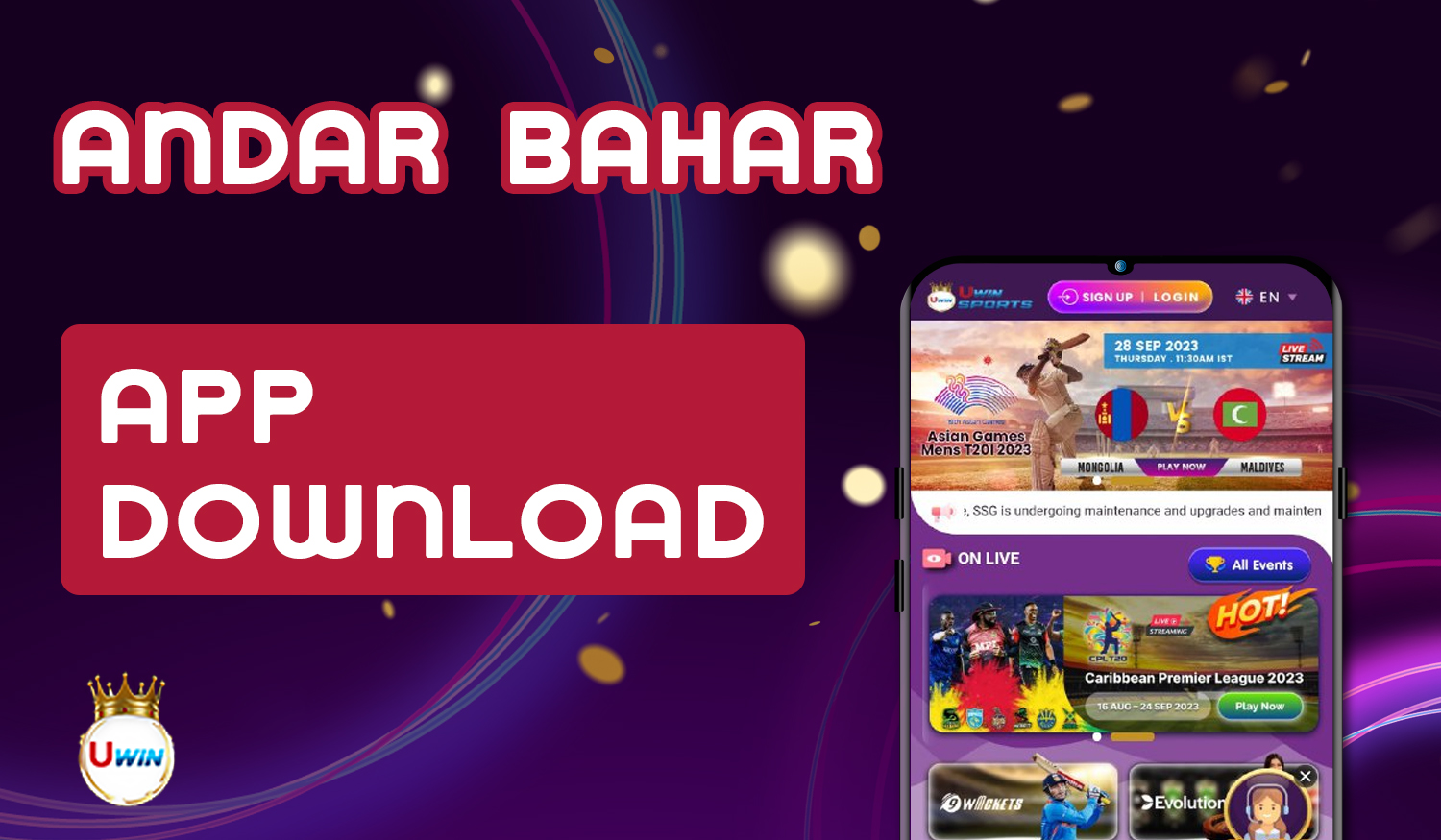 Play Andar Bahar using the Uwin casino mobile app