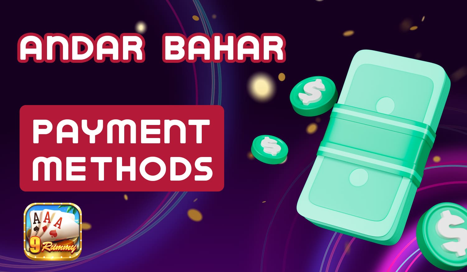 List of payment methods available for deposit and withdrawal at 9 Rummy